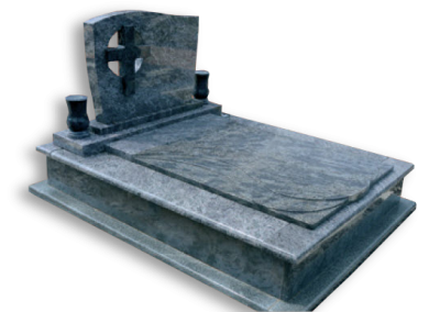 Csepp fedlapos síremlék keresztes fejkő