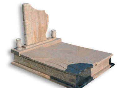 Szinteltolt hullám fedlapos síremlék leples