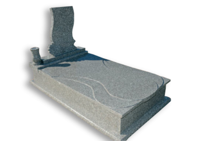 Csepp fedlapos legyezős síremlék