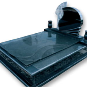 Csepp fedlapos síremlék kétrészes fejkővel